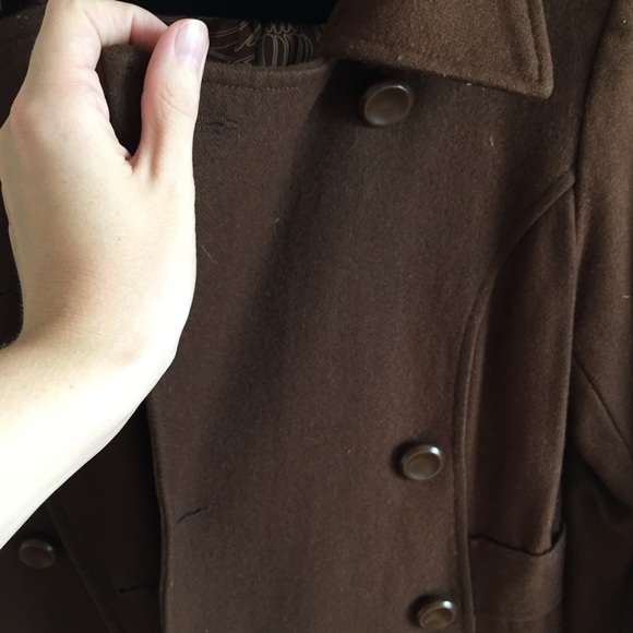 Tulle Wool Double Breasted Pea Coat - Picture 3 of 5